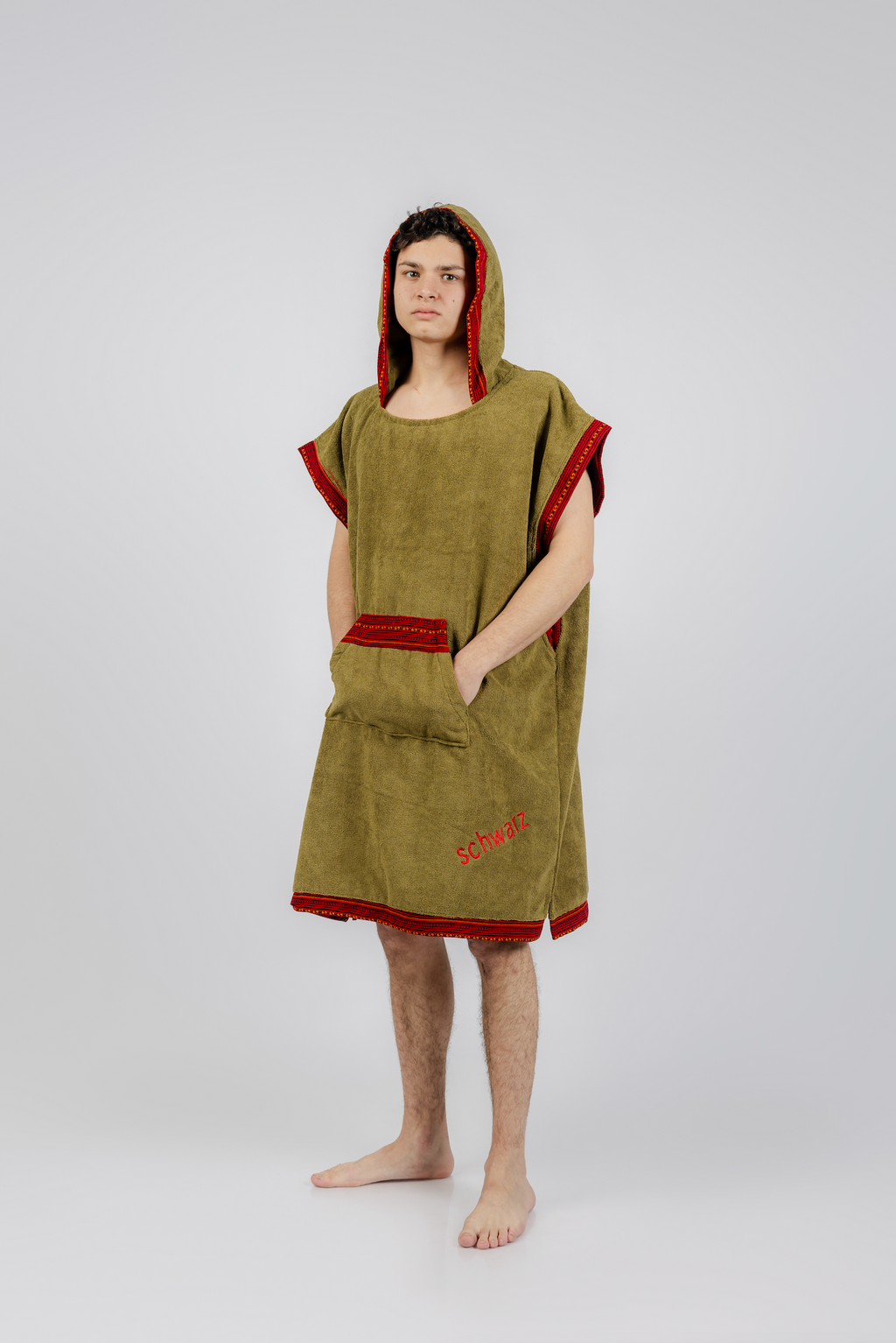 PONCHO INCAICO MARRON/ROJO
