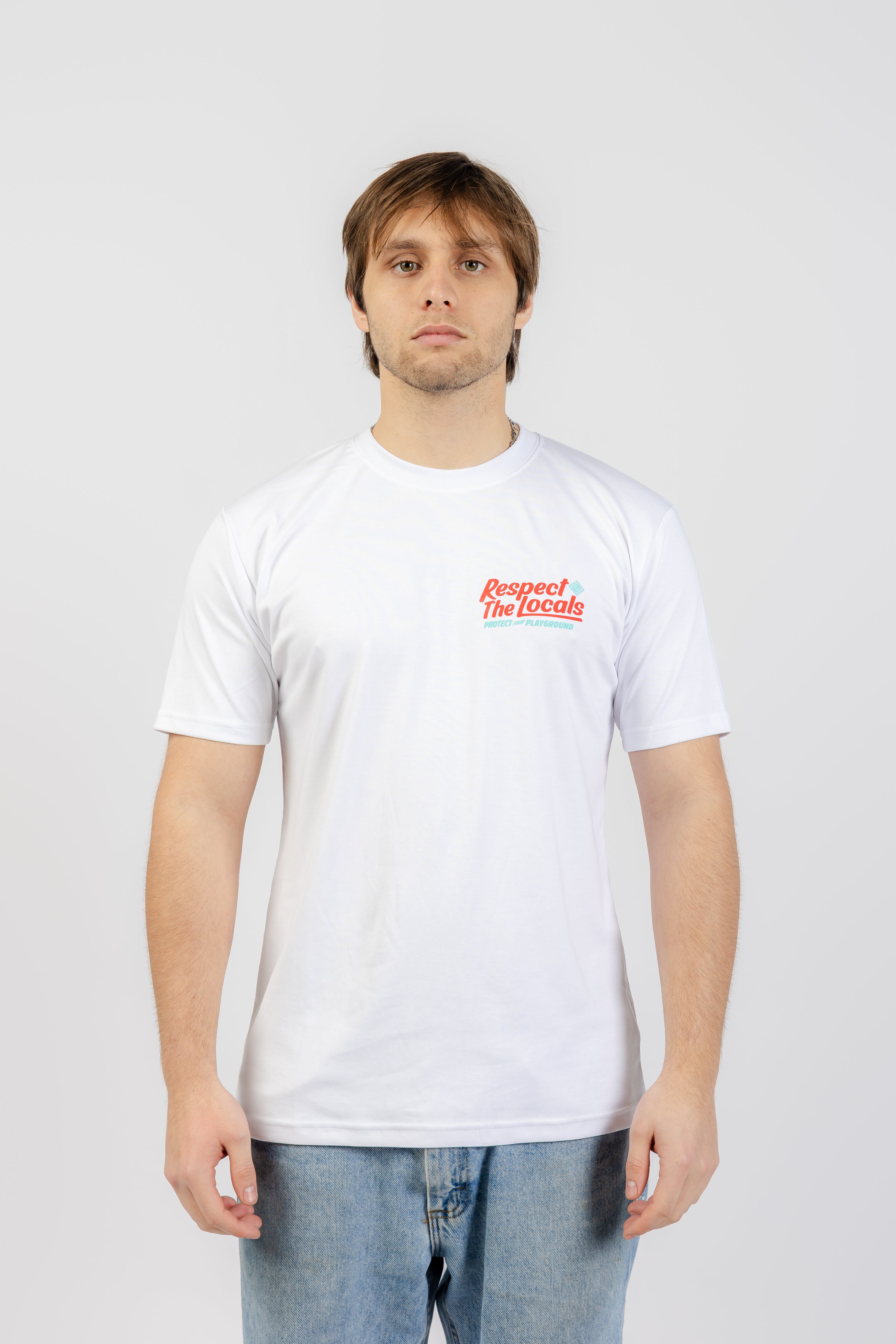 POLO RESPECT THE LOCALS - PRIMA COTTON - BLANCO