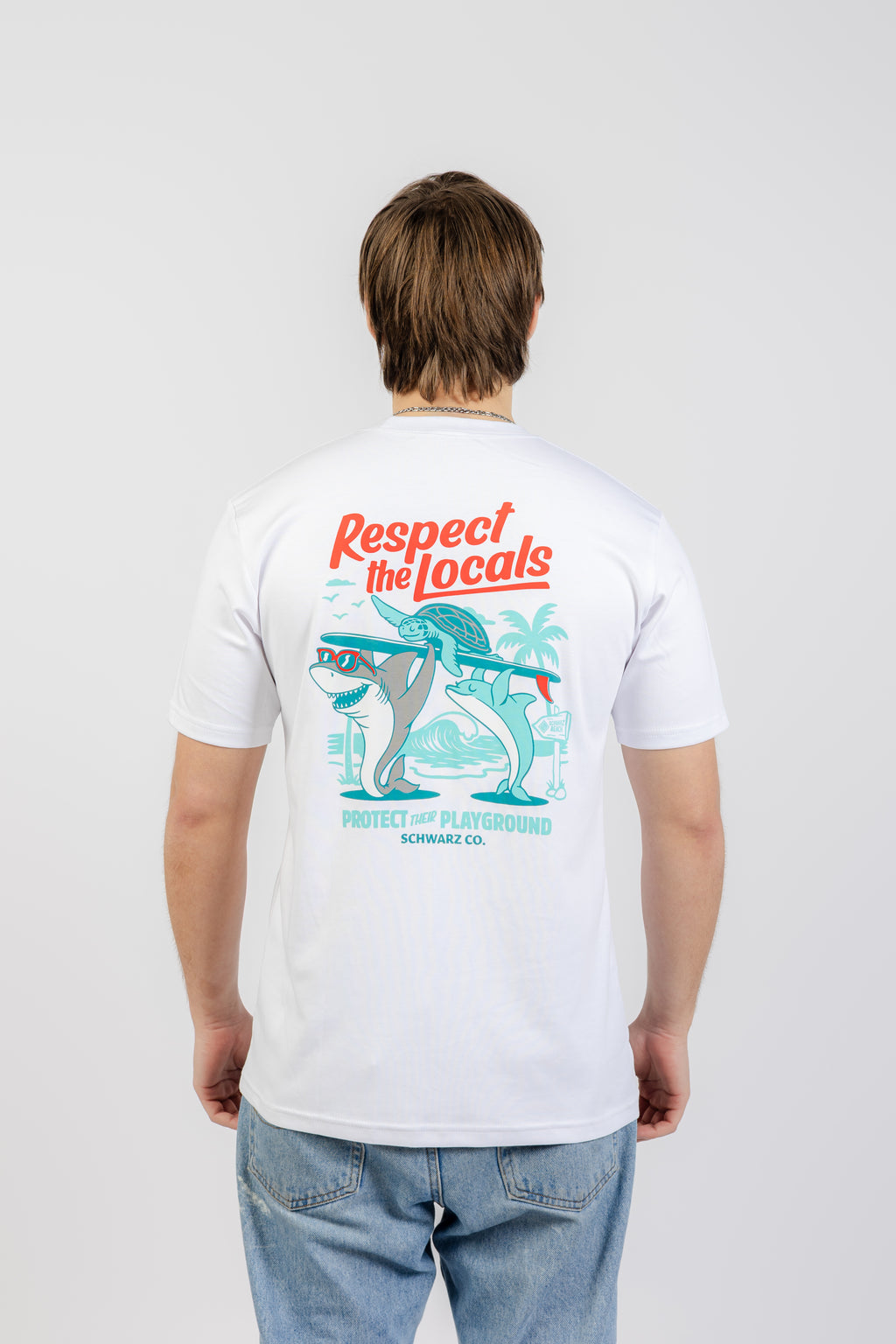 POLO RESPECT THE LOCALS - PRIMA COTTON - BLANCO