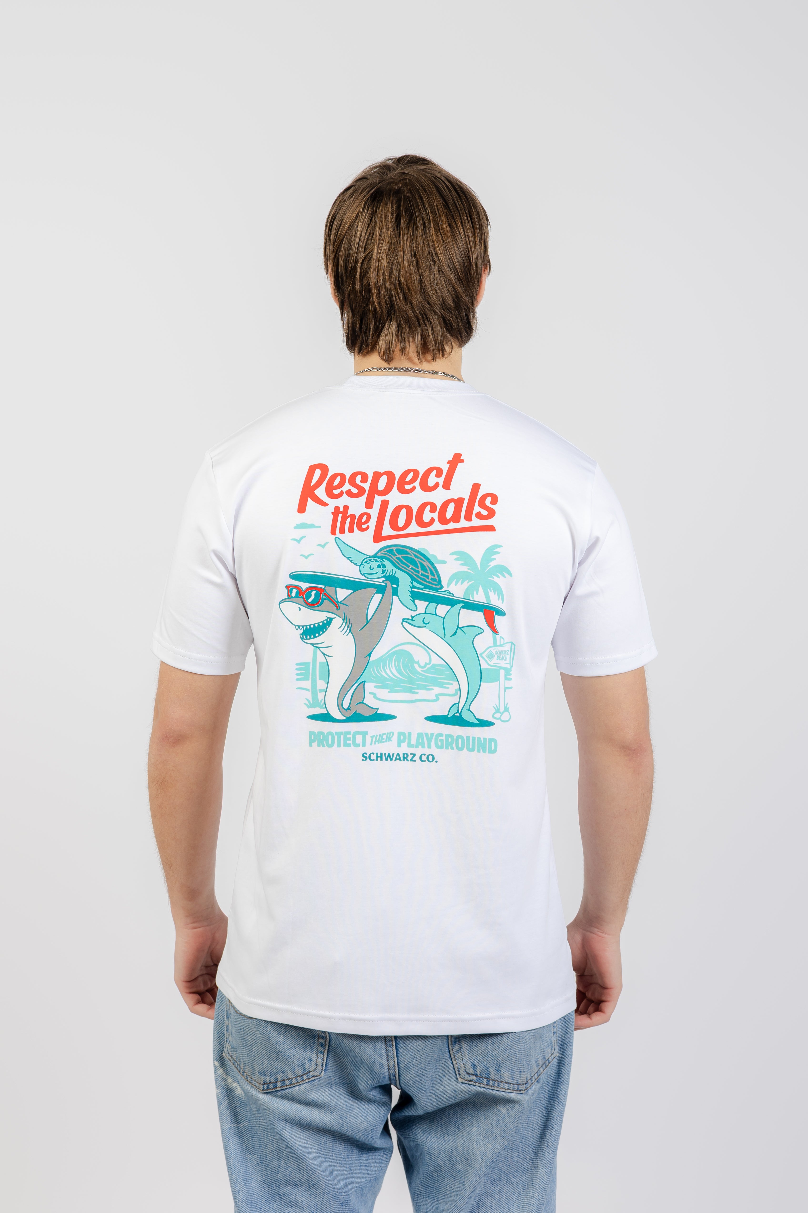 POLO RESPECT THE LOCALS - PRIMA COTTON - BLANCO