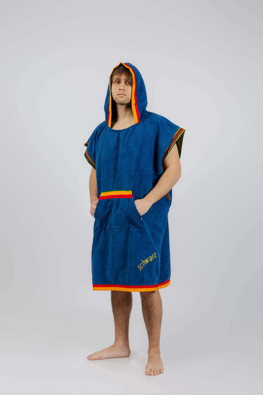PONCHO INCAICO AZUL/RASTA