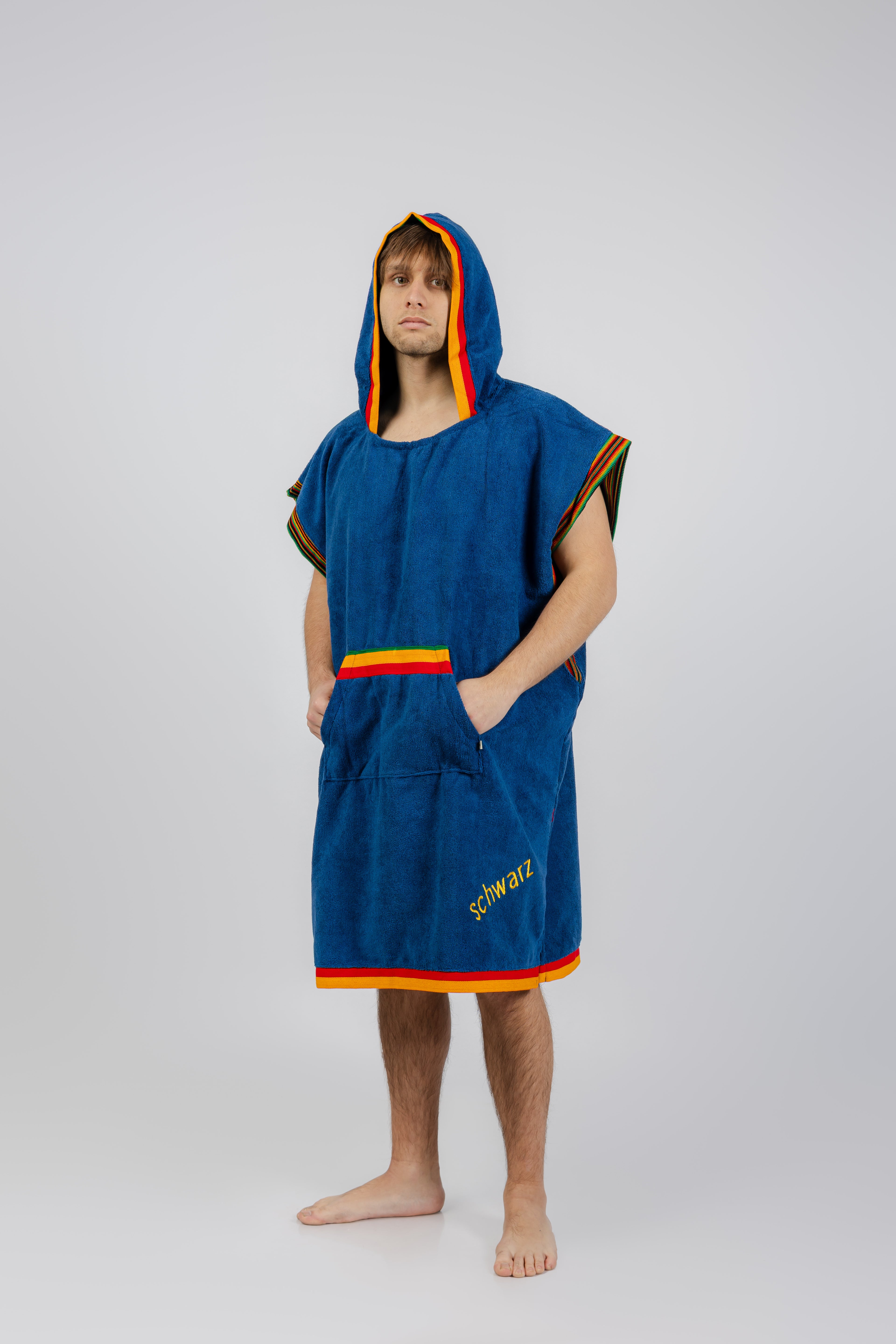 PONCHO INCAICO AZUL/RASTA