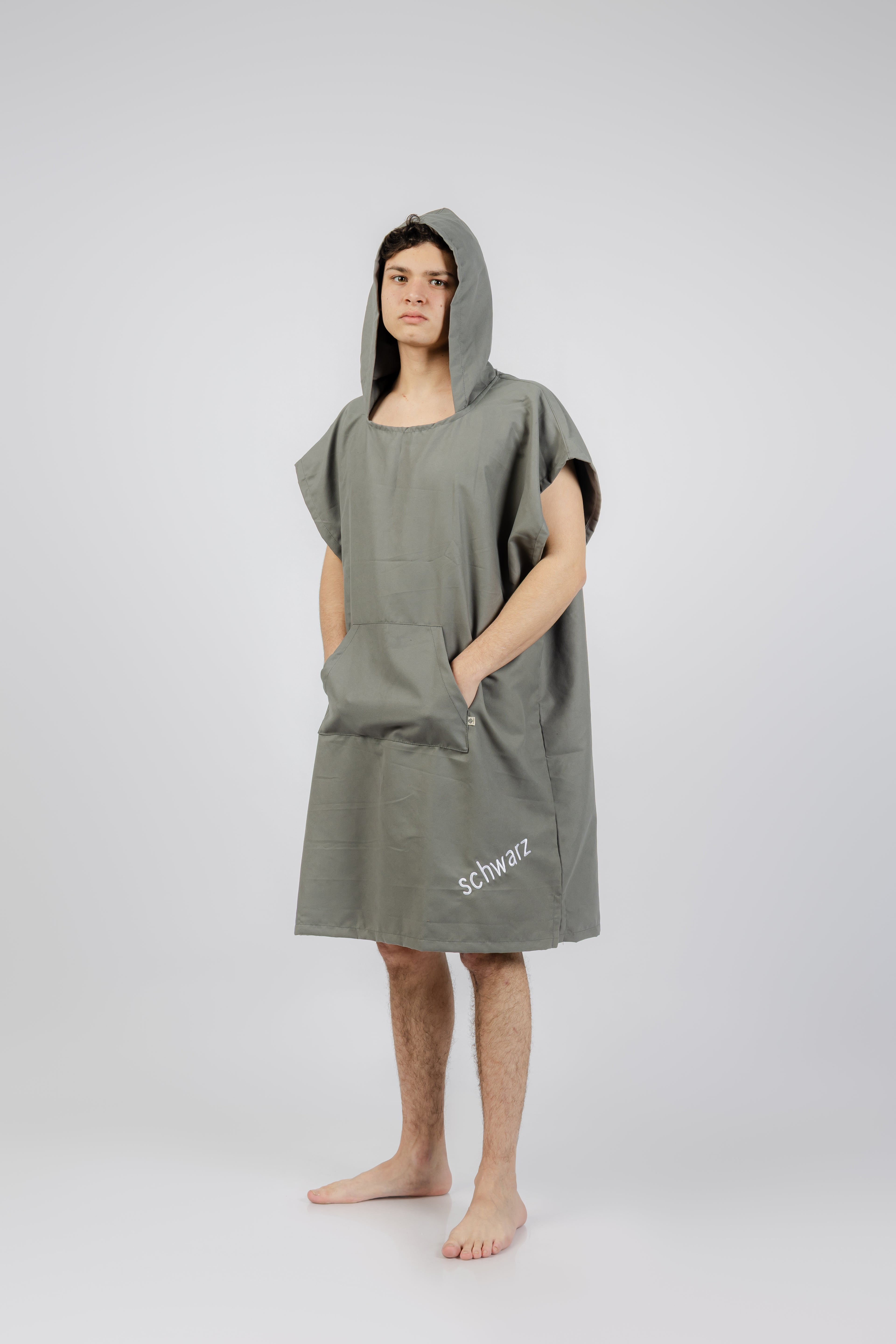 PONCHO MICROFIBRA GRIS